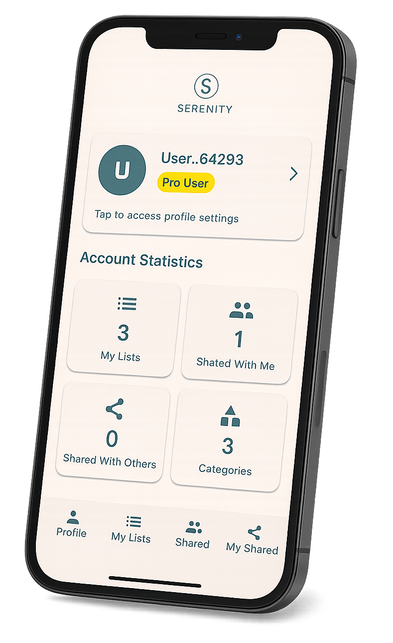 SerenityLists App